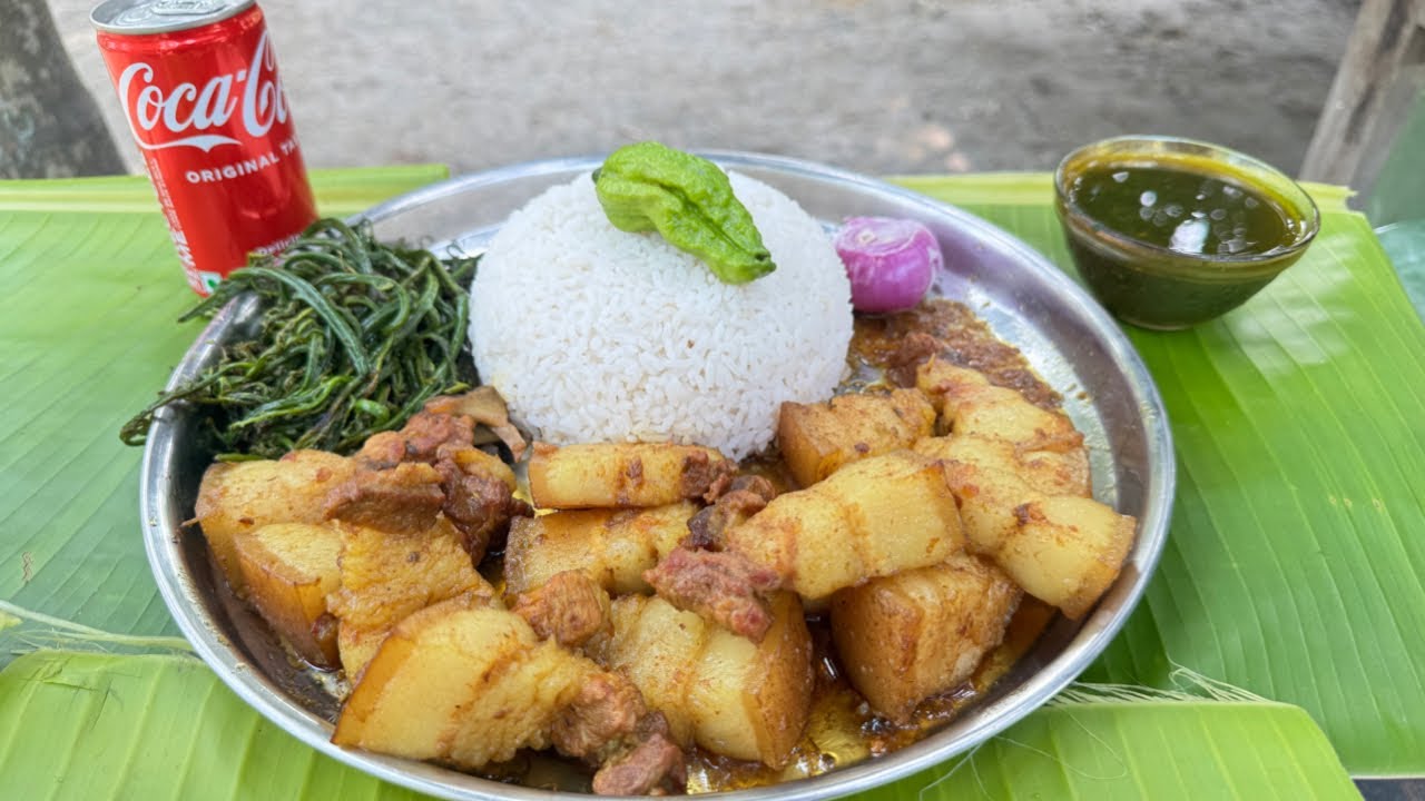Bodo style pork thali eating || pork mukbang 
