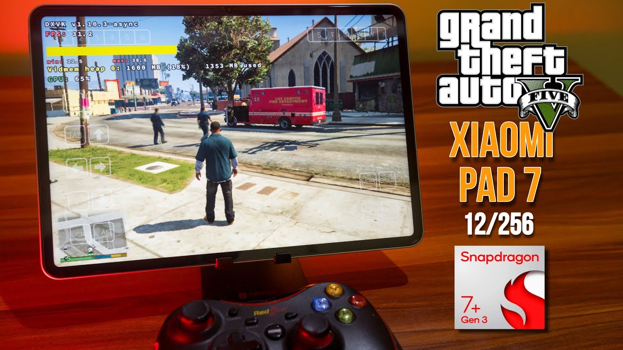 Тест игрового процесса GTA V на Xiaomi Pad 7 | 12 ГБ ОЗУ | SD 7+ Gen 3 Adreno 732 | Winlator Fros...
