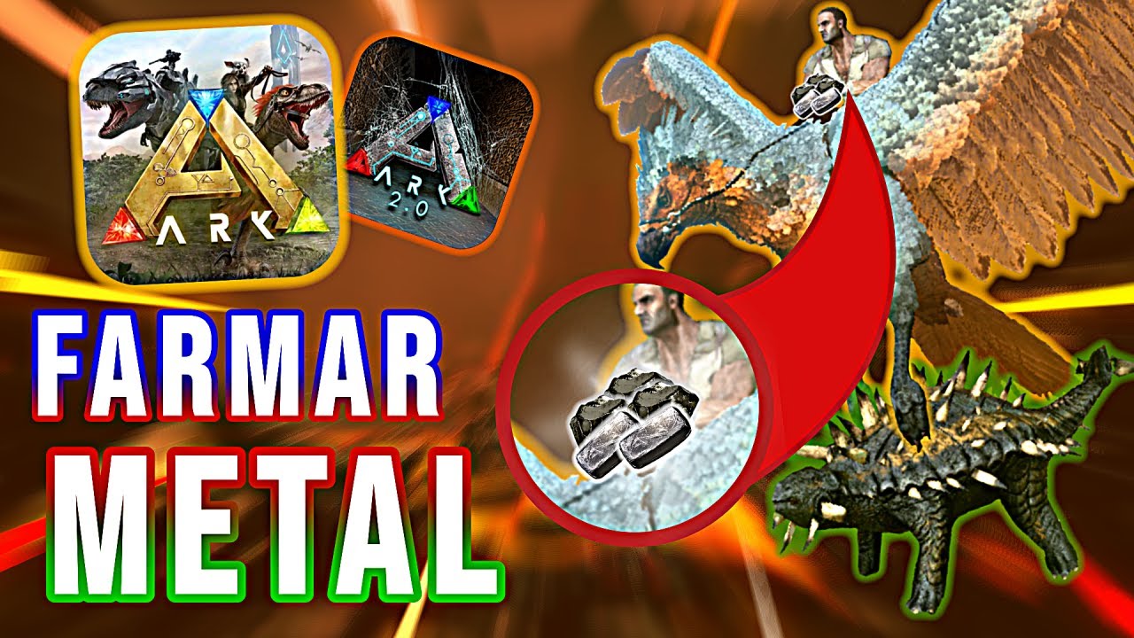 MELHORES formas de FARMAR muito METAL e PEDRA no ARK Mobile