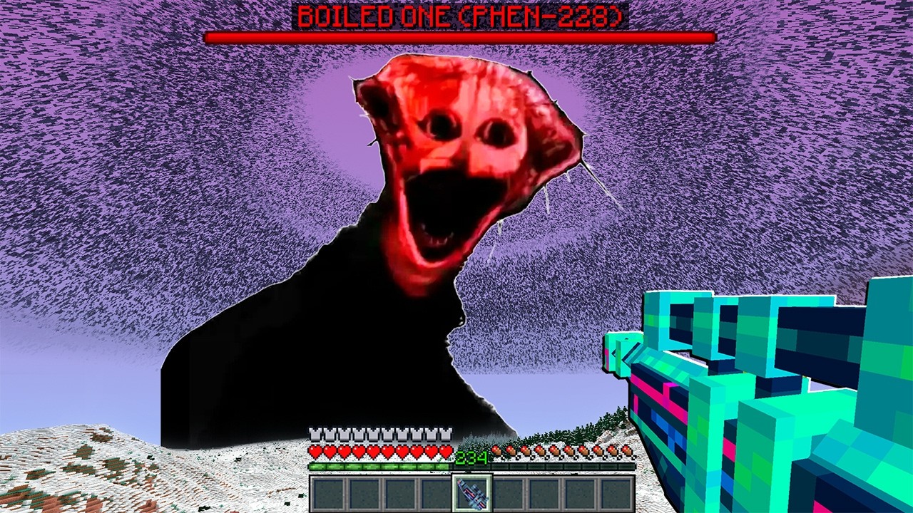 Boiled One (PHEN-228) vs Mega Orbital Gun in Minecraft!