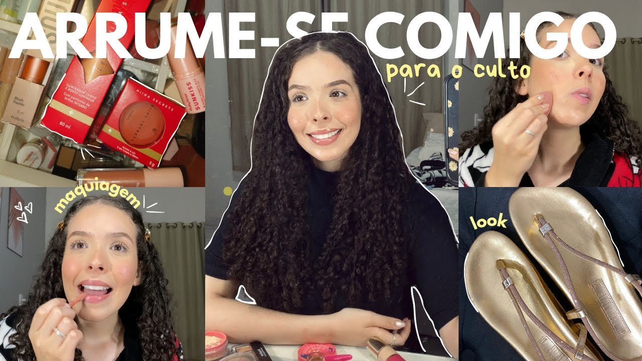 Arrume- se comigo para o culto | Cabelo, Maquiagem e look ✨