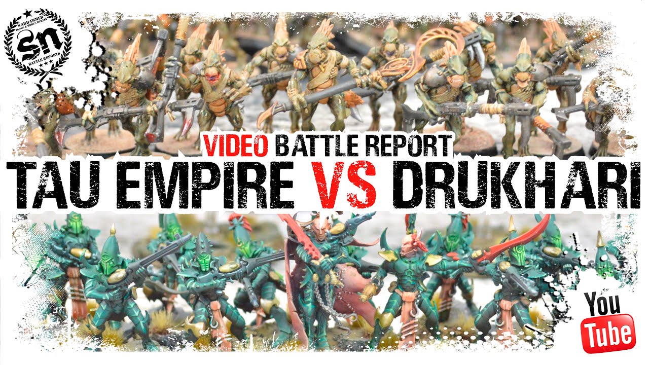 Warhammer 40k (Battle Report) - *All Kroot Army* Tau Empire vs Drukhari