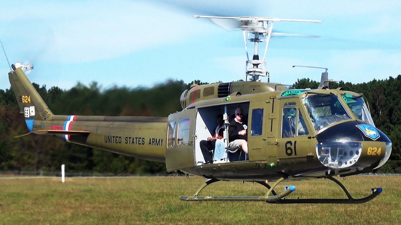 UH-1 Huey ICONIC Startup, Takeoff and Landing