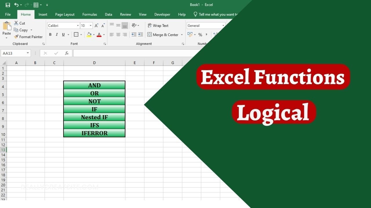 Excel Functions - Logical Functions - AND, OR, NOT, IF, Nested IF, IFS, IFERROR - Malayalam