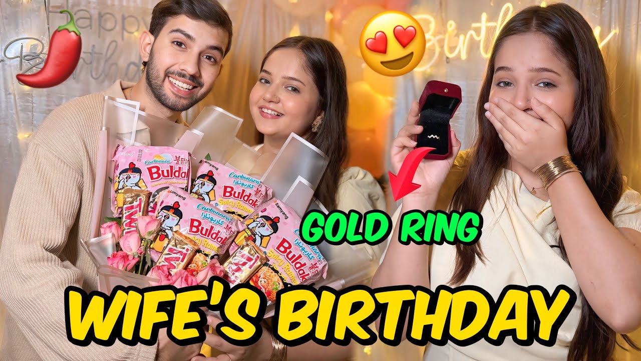 Hafsa ki birthday pe expensive ring💍  Gift ki | Ramen noodles ka bouqet 