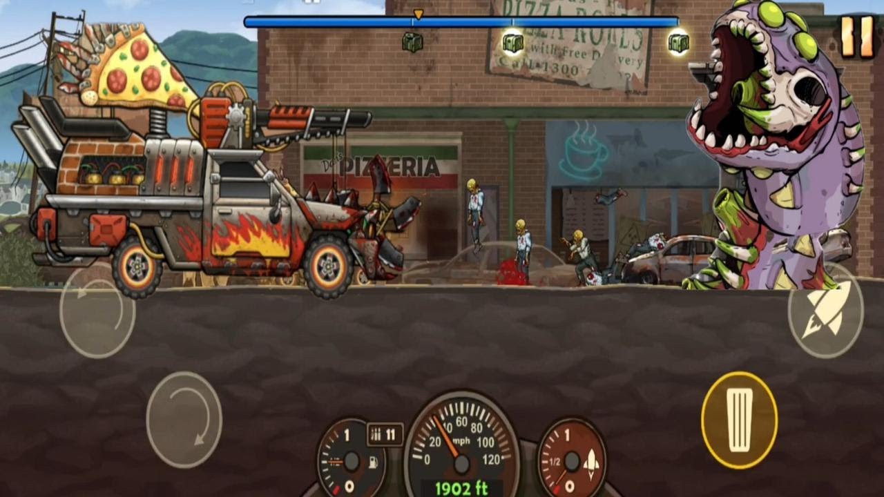 Pizza Van Max Upgraded Gameplay Earn To Die Rogue