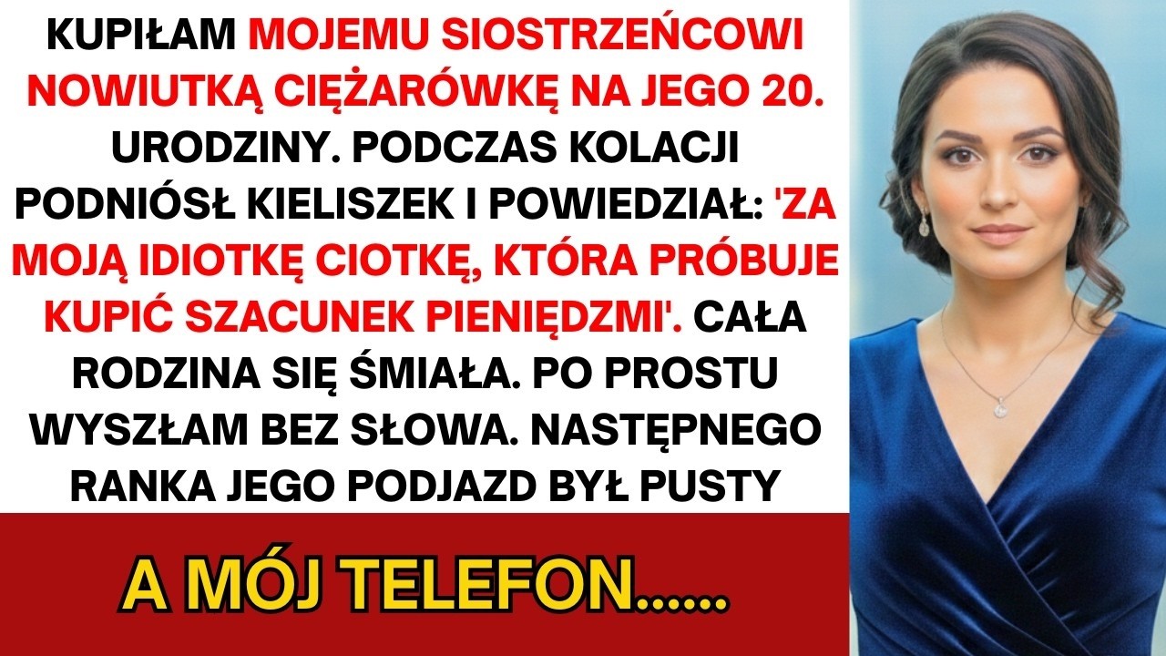 Kupiłam bratankowi nowego pickupa na 20  urodziny  Przy kolacji podniósł