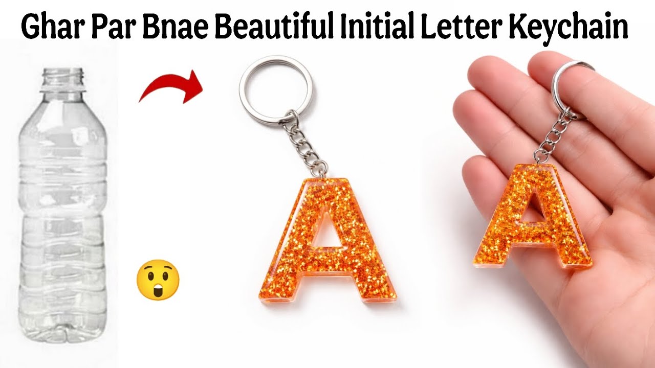 DIY Homemade Beautiful Initial Letter Keychain🥰😍/how to make beautiful keychain from waste materials