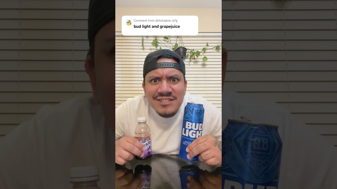 Bud light & grape juice!!? 👀🍻 #drink #mixeddrinks #drinkreview #mix #budlight #grapejuice