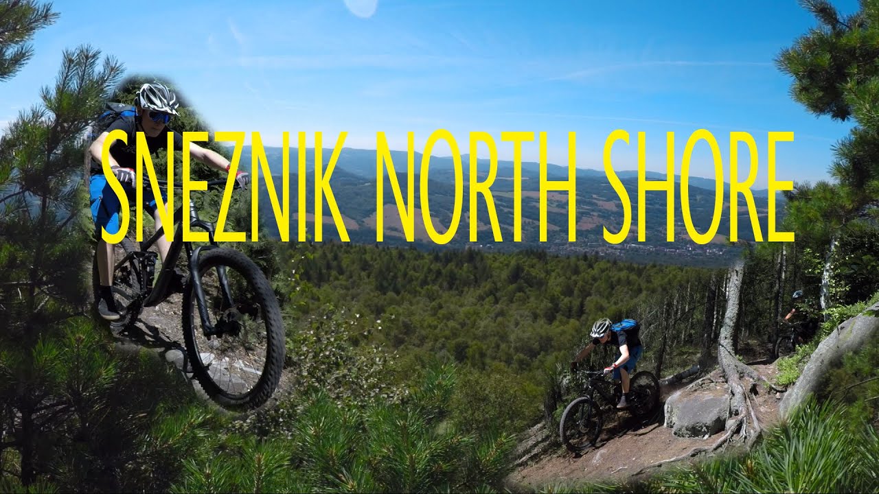 Riding an awesome downhill trail / Sneznik Northshore Trail