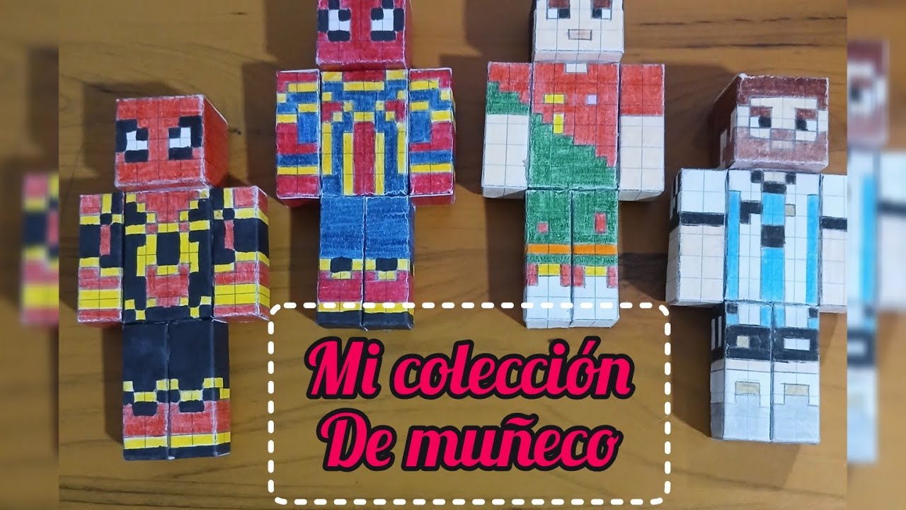 Mi colección de muñecos papercraftminecraft parte 1😁😁