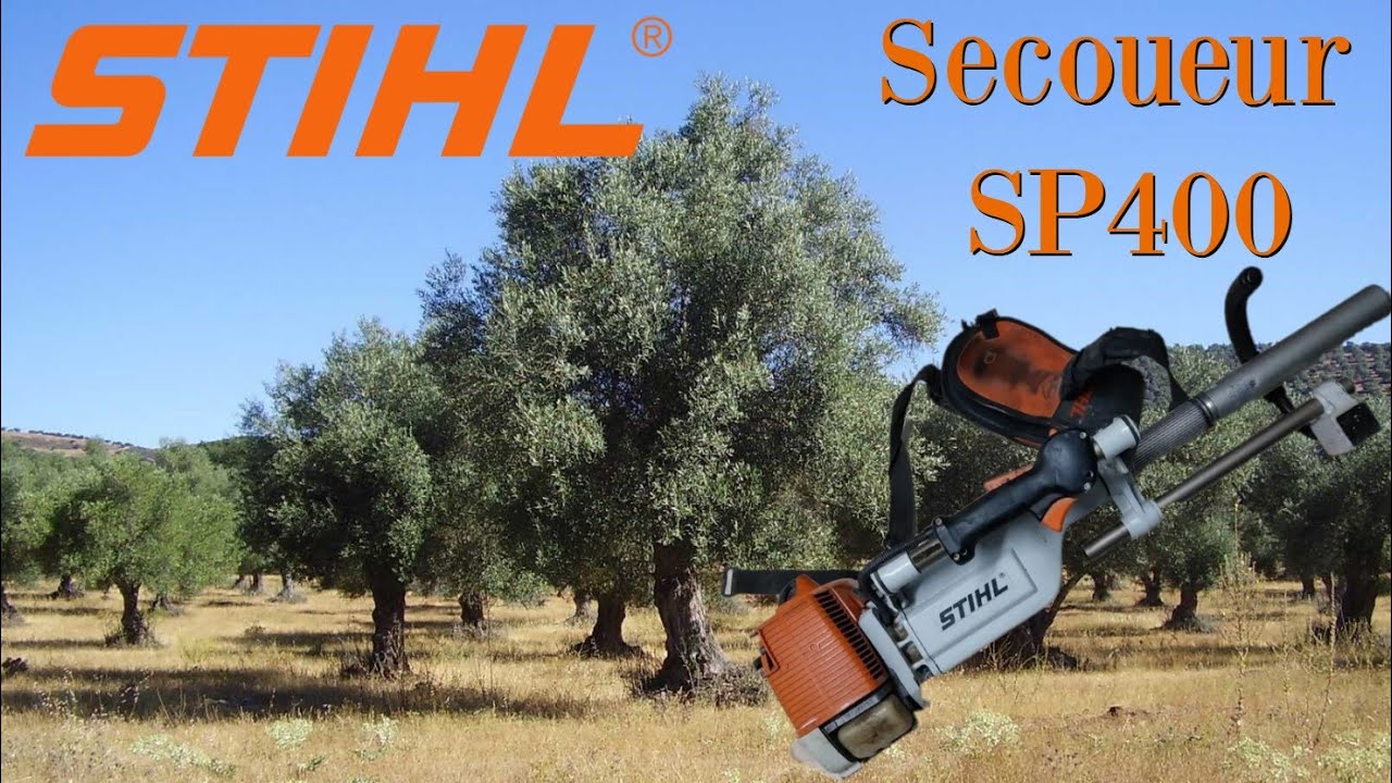 Secoueur Stihl SP400 pour olives ou amandes. Récolteuse Ramasseur SP 400