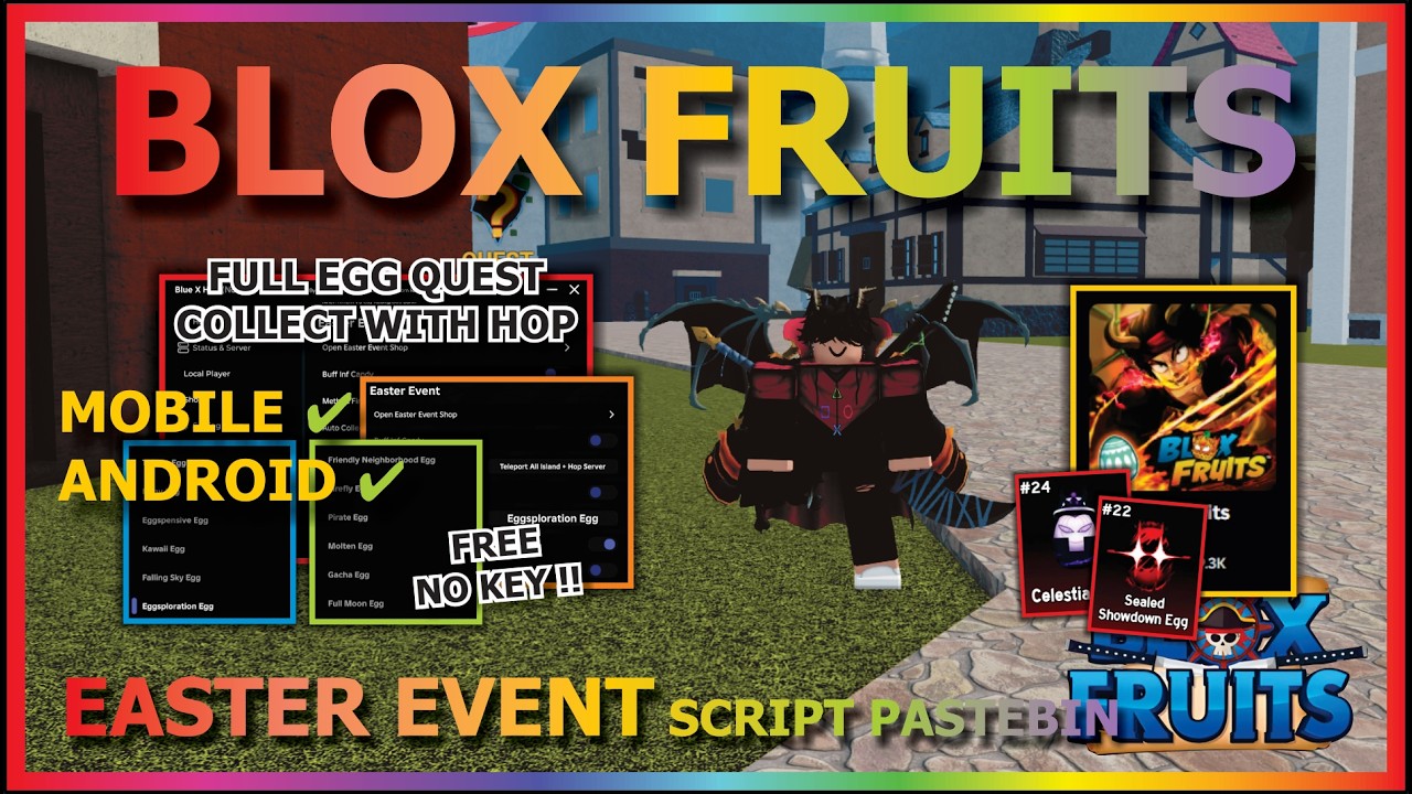BLOX FRUITS Script No Key UPD EASTER AUTO FARM, COLLECT EGG WITH HOP SERVER, AUTO EGG QUEST (TOP) 🥚