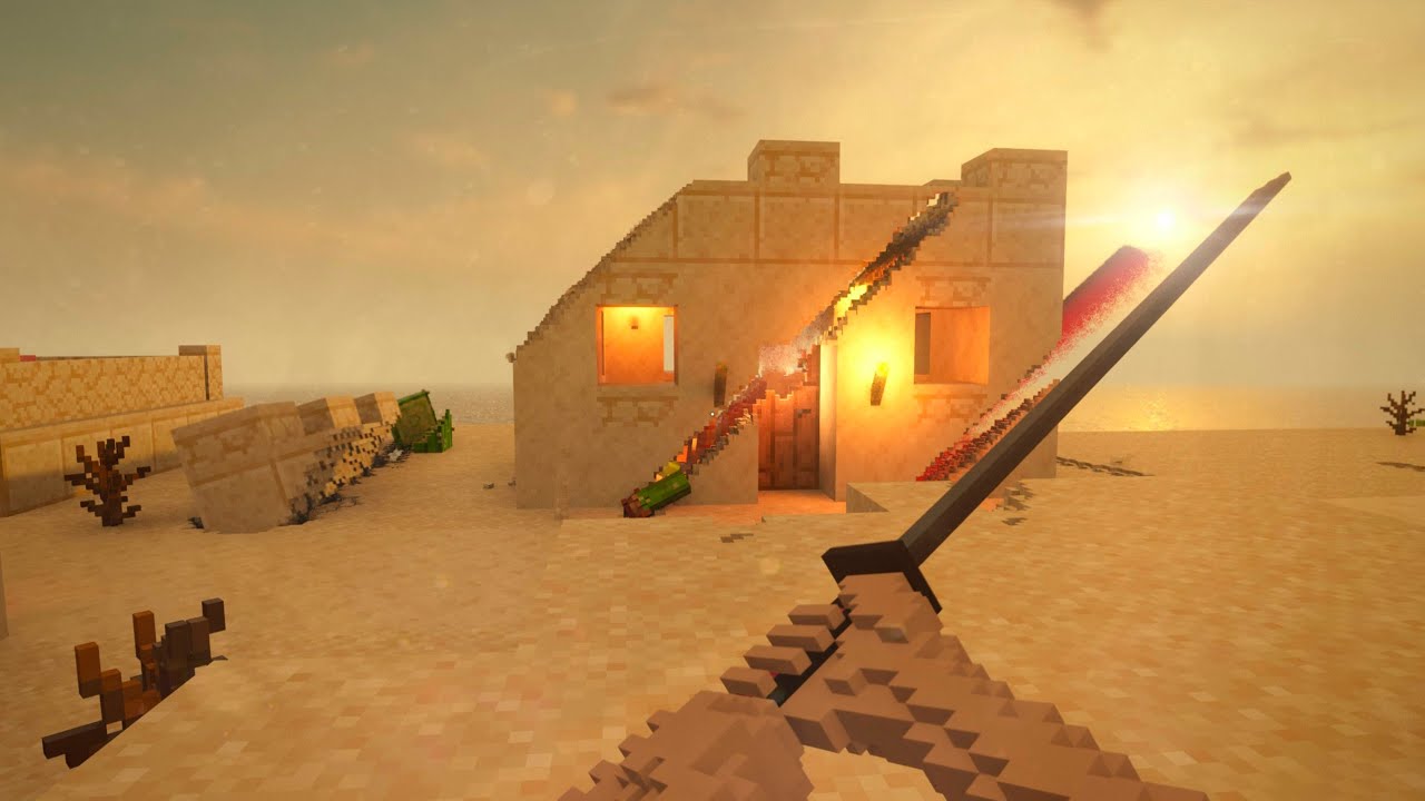 Destroy a village in minecraft with the Revengeance Katana Mega Teardown