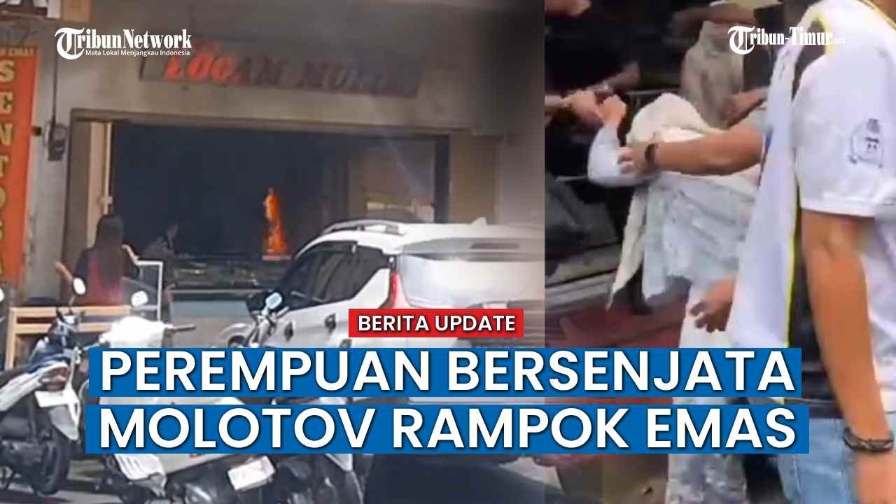 Molotov Meledak di Toko Emas Logam Mulia, Seorang Wanita Teriak Lari Keluar, Emas Berserakan