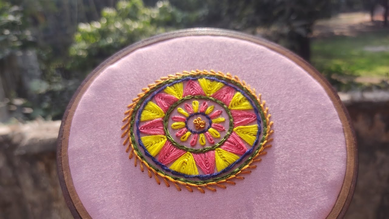 Excellent Circle Flower Embroidery || Gorgeous Hand Embroidery All Over Dress.