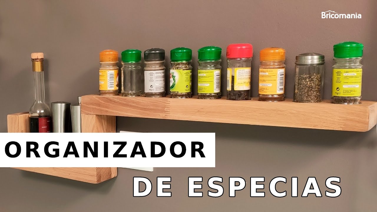 Hacer ORGANIZADOR de ESPECIAS  ¡DIY en madera! // Bricomania