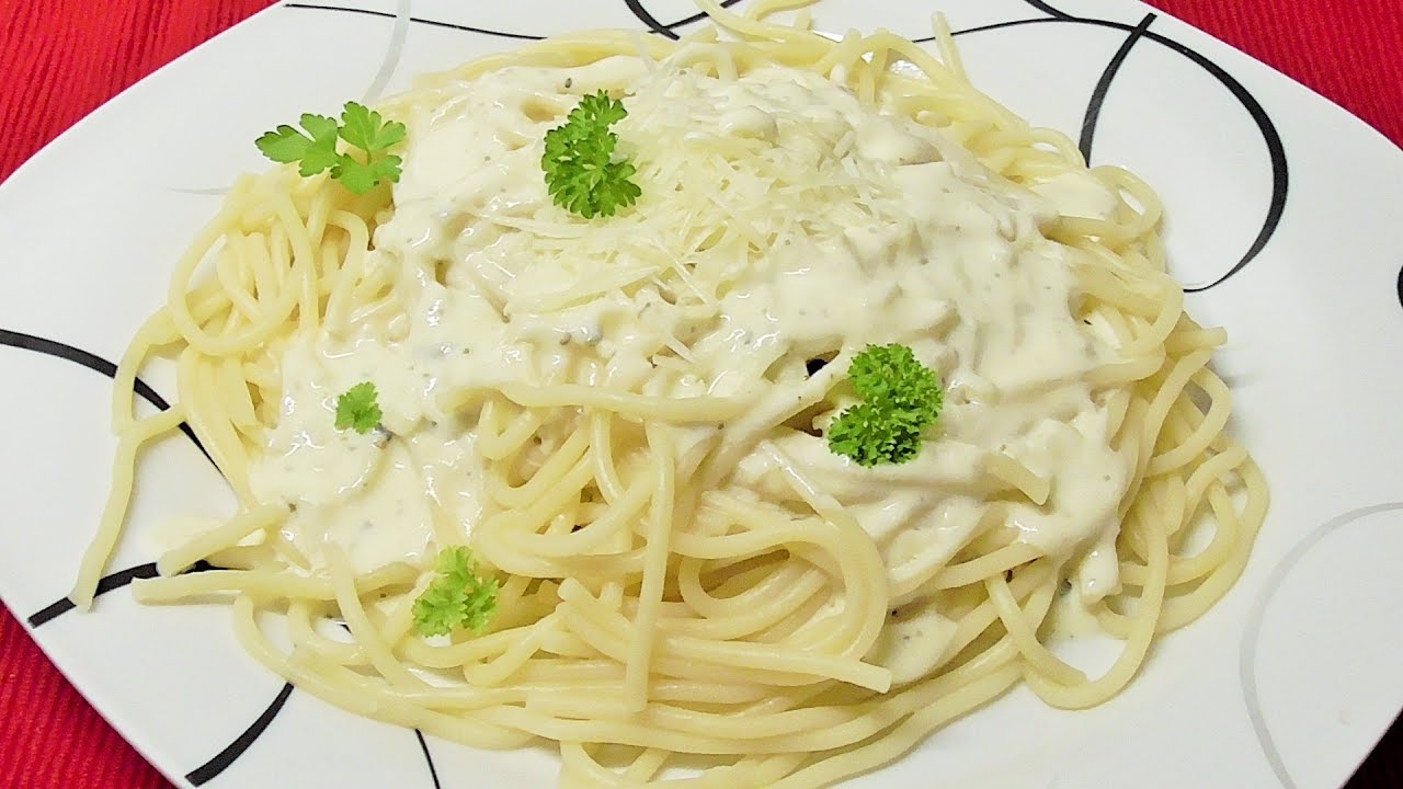 Spagetti z sosem czosnkowym /Kasia ze slaska gotuje