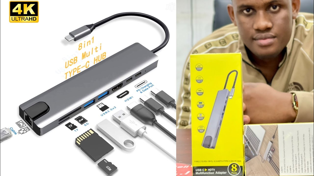 Распаковка, настройка и подключение USB Type-C Hub 8-в-1.