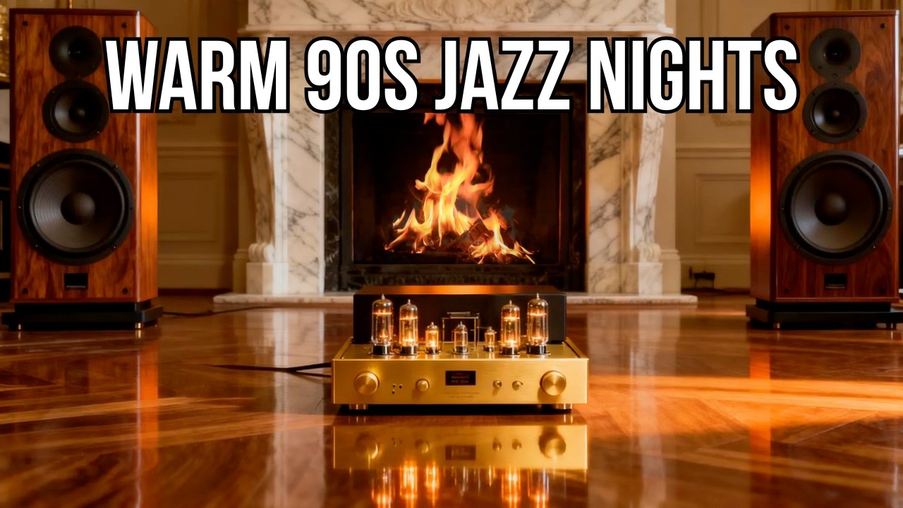Warm 90s Jazz Nights 🔥 Smooth Jazz Relaxing Music by the Fire