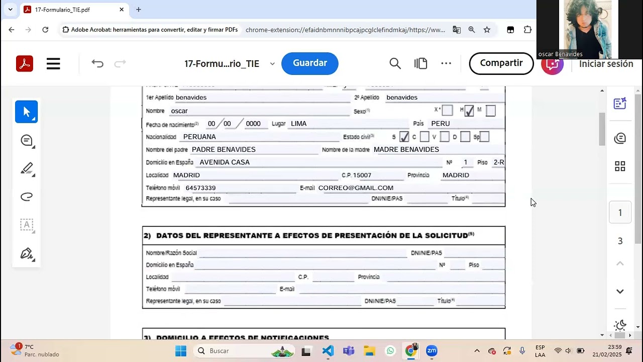 RELLENAR FORMULARIO EX - 17