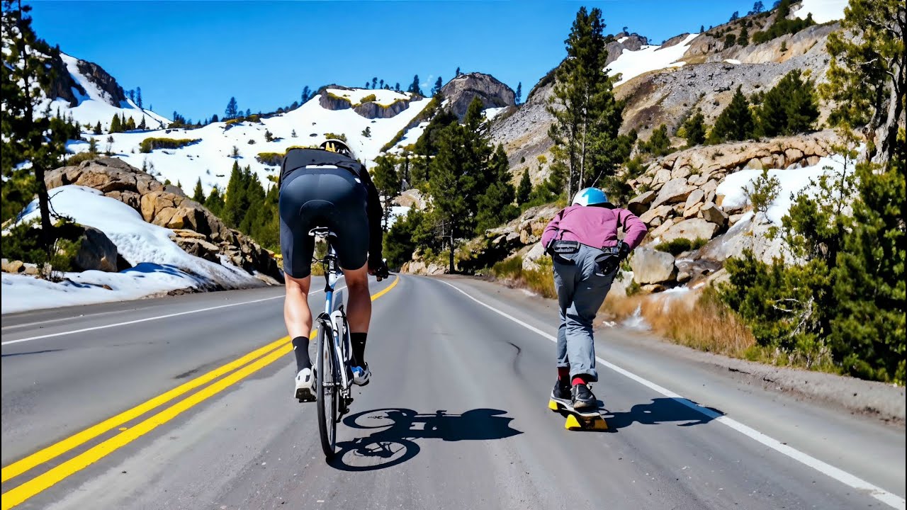 Longboarder VS Cyclist Raw Run