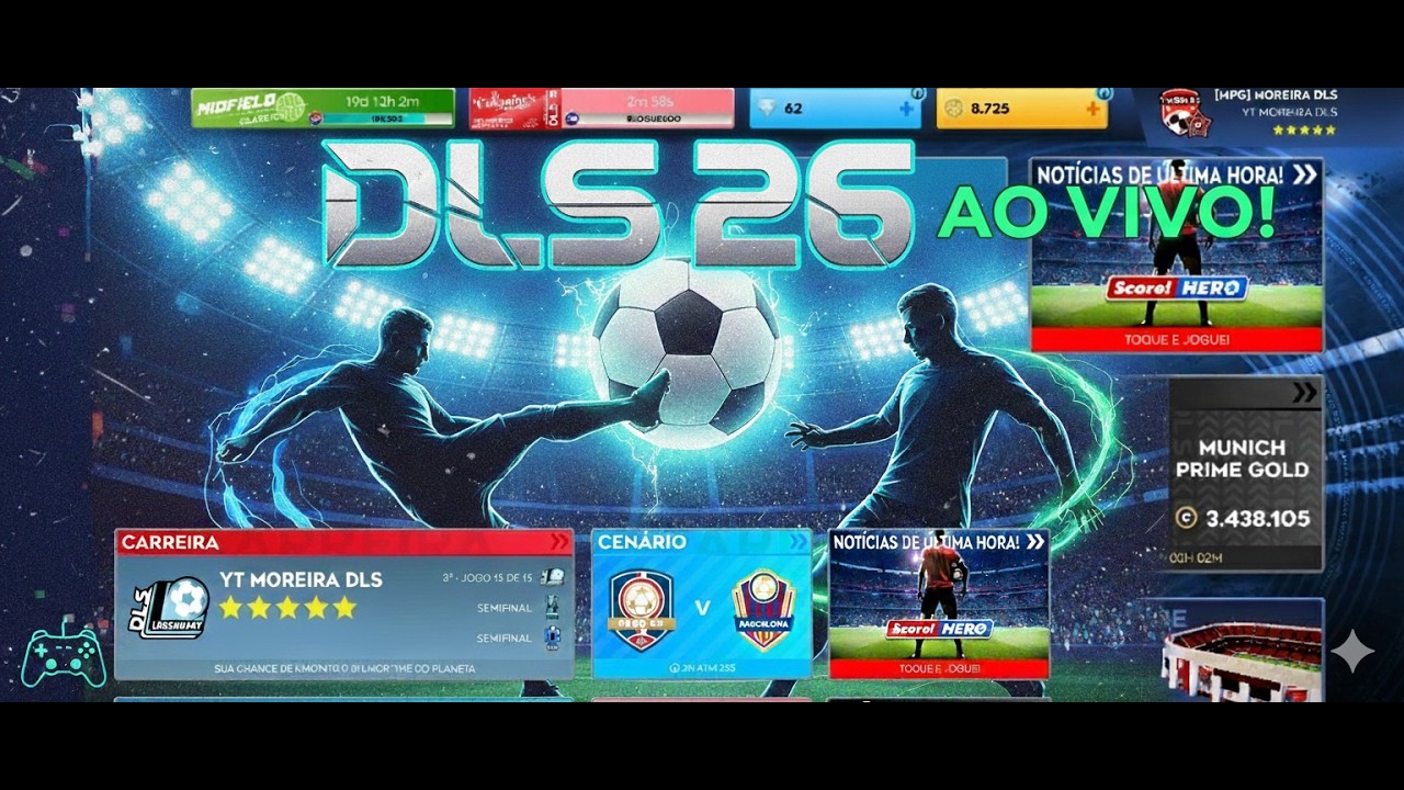 🎮🔥 JOGANDO DLS 26 E BATE-PAPO COM OS INSCRITOS | DREAM LEAGUE SOCCER 26