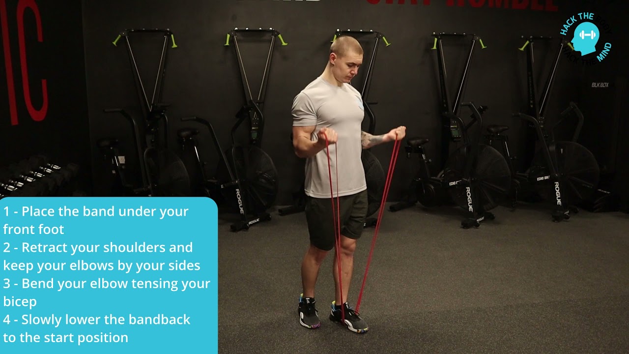 Banded Bicep Curl - Exercise Tutorial