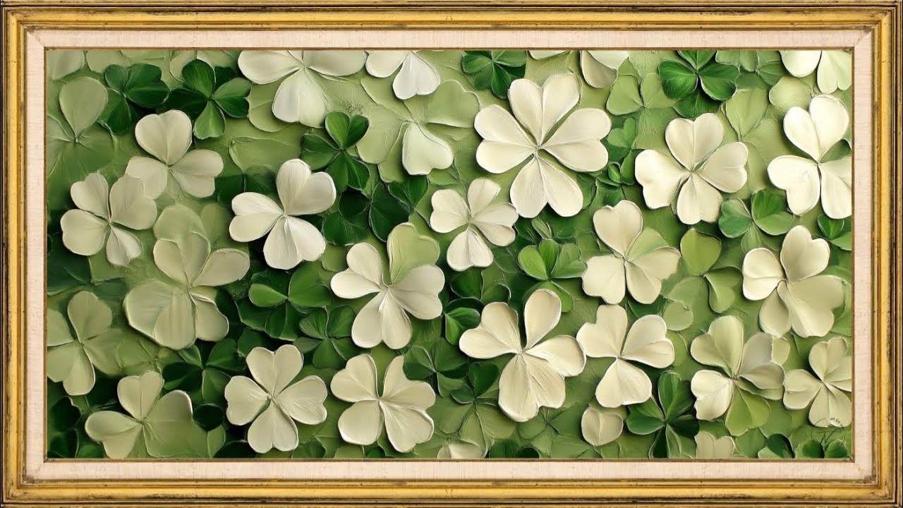 Green Shamrock TV Frame Art Screensaver |2h Botanical Ambient Art for Smart TV & Living Room Display