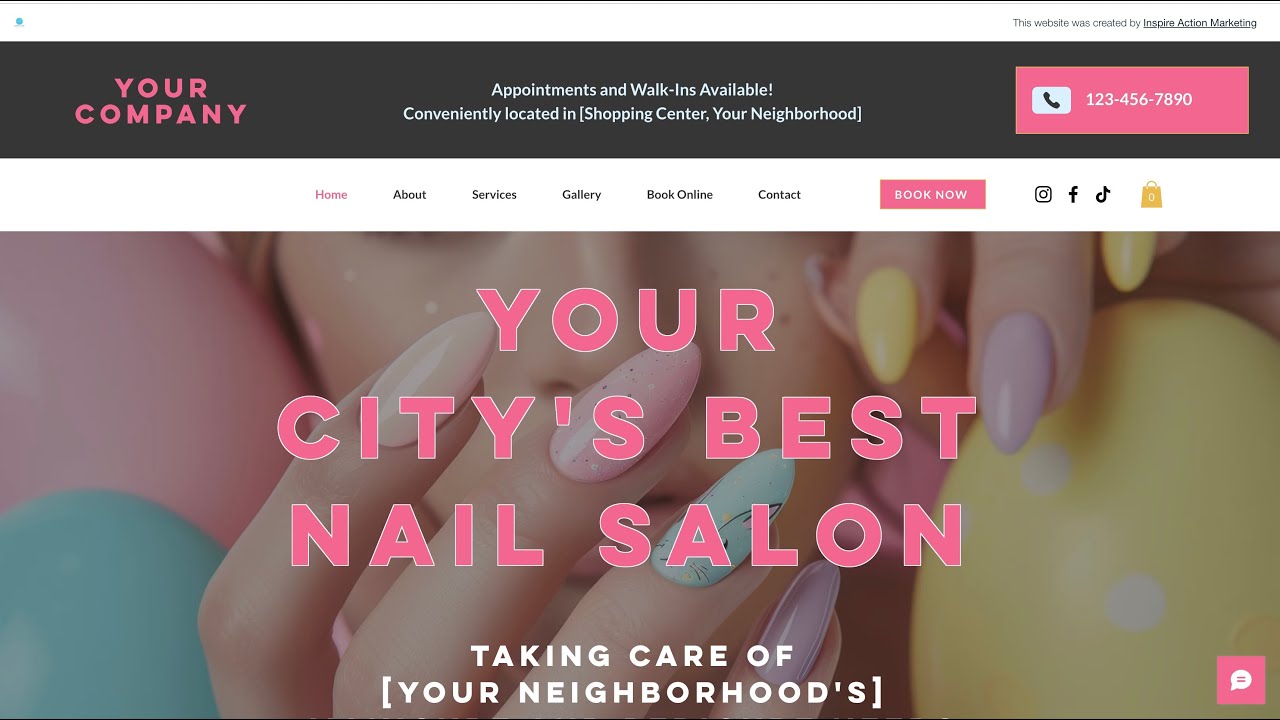 Wix Website Template - Nail Salon Website Design
