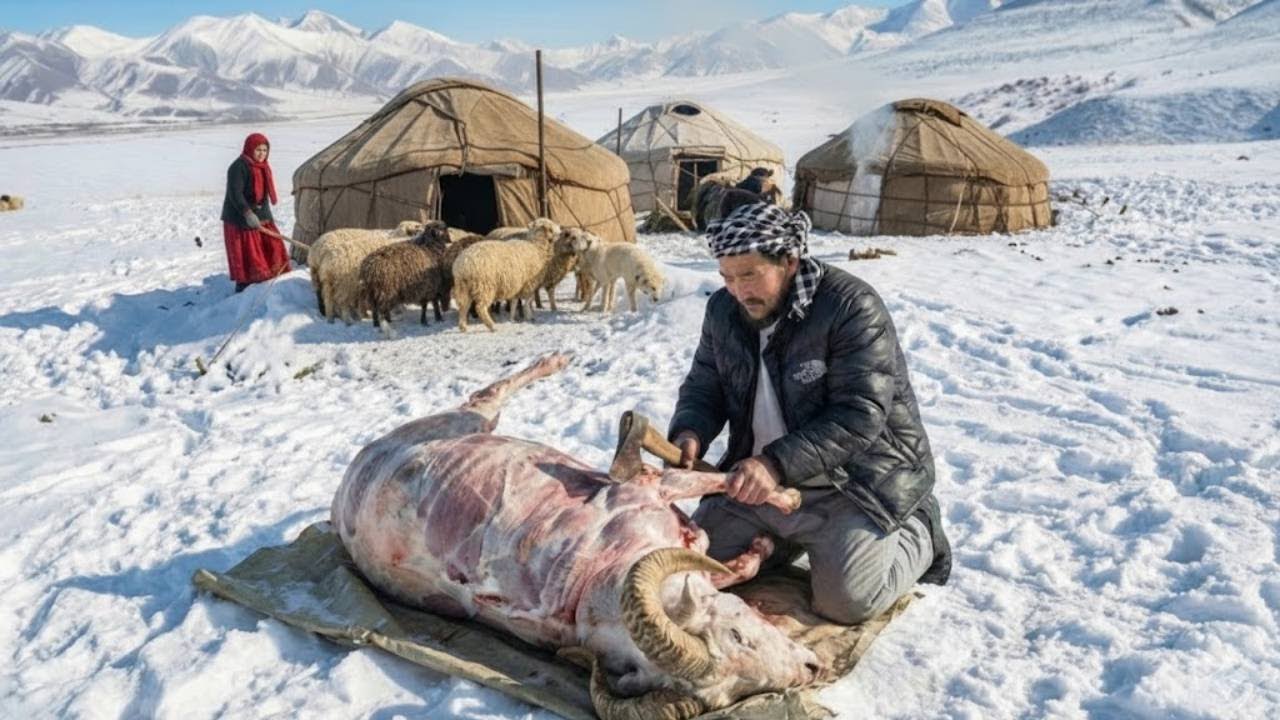 Жизнь пастуха в Афганистане ❄️ Выживание в ледяные зимы и приготовление овечьего мяса