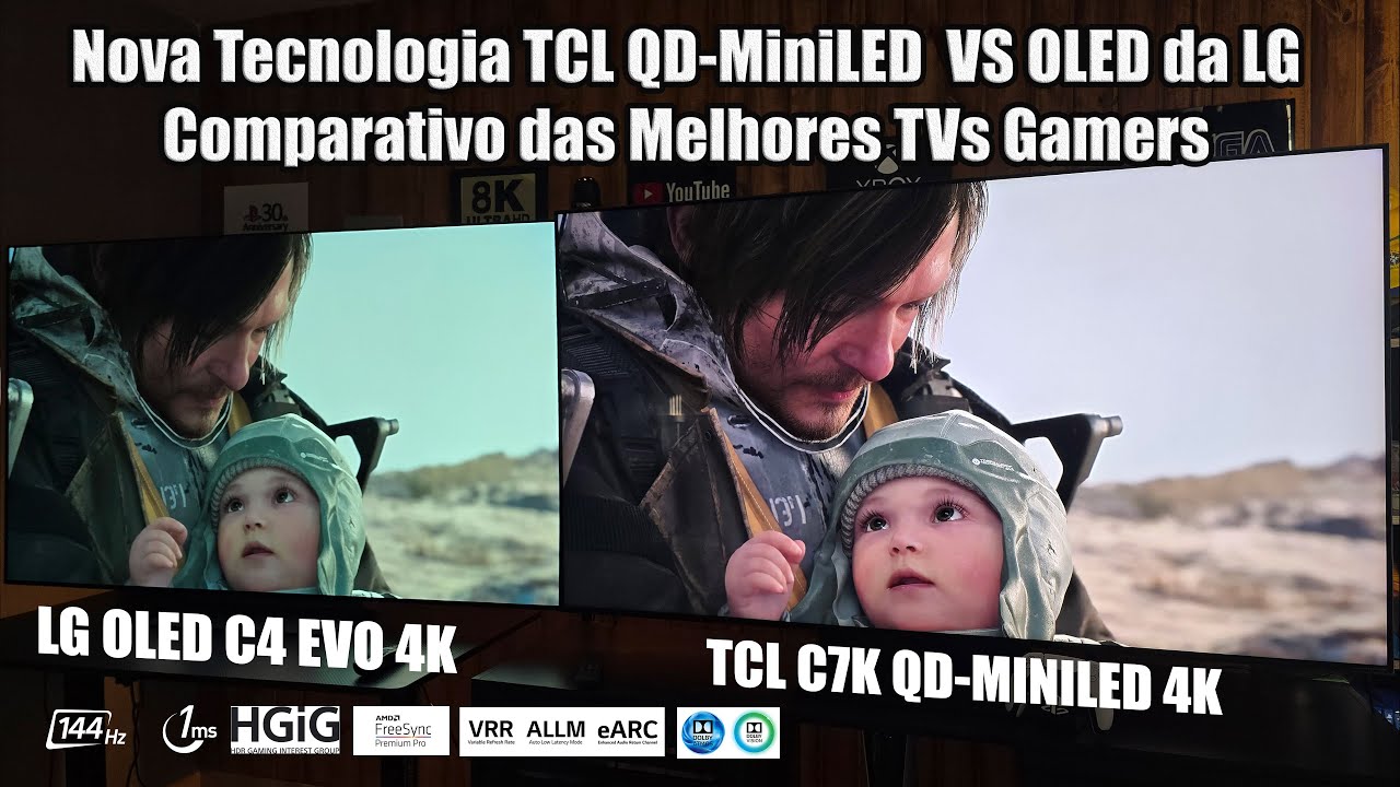 PS5 na TCL C7k QD-MiniLED ou LG OLED As melhores TVs Gamers Hoje