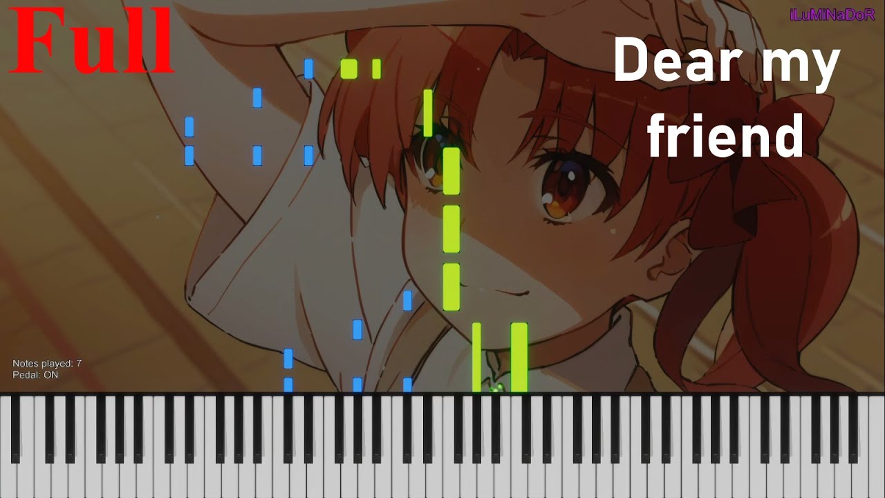 Dear my friend - Toaru Kagaku no Railgun ED 1 -  ELISA - Piano Tutorial - Full - Medium