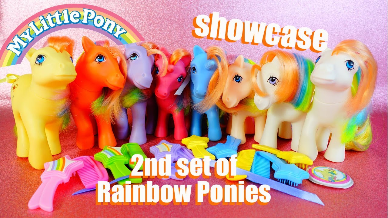 G1 My little Pony Showcase - 2nd set Rainbow Ponies - 80s vintage girl toys