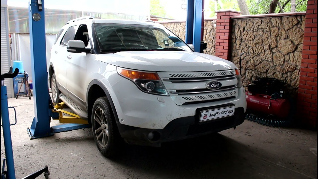 Замена втулок и стоек переднего стабилизатора на Форд Эксплорер 2013 года Ford Explorer 3,5