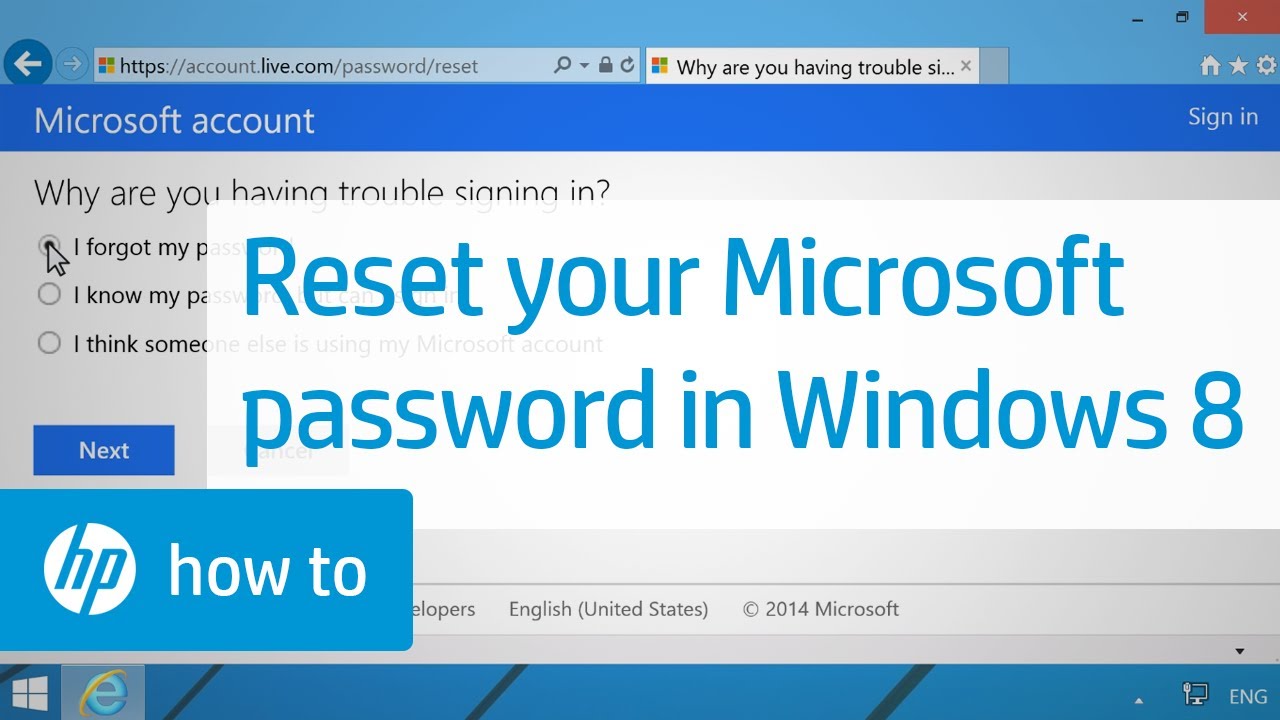 Resetting Your Microsoft Windows 8 Password | HP Computers | HP