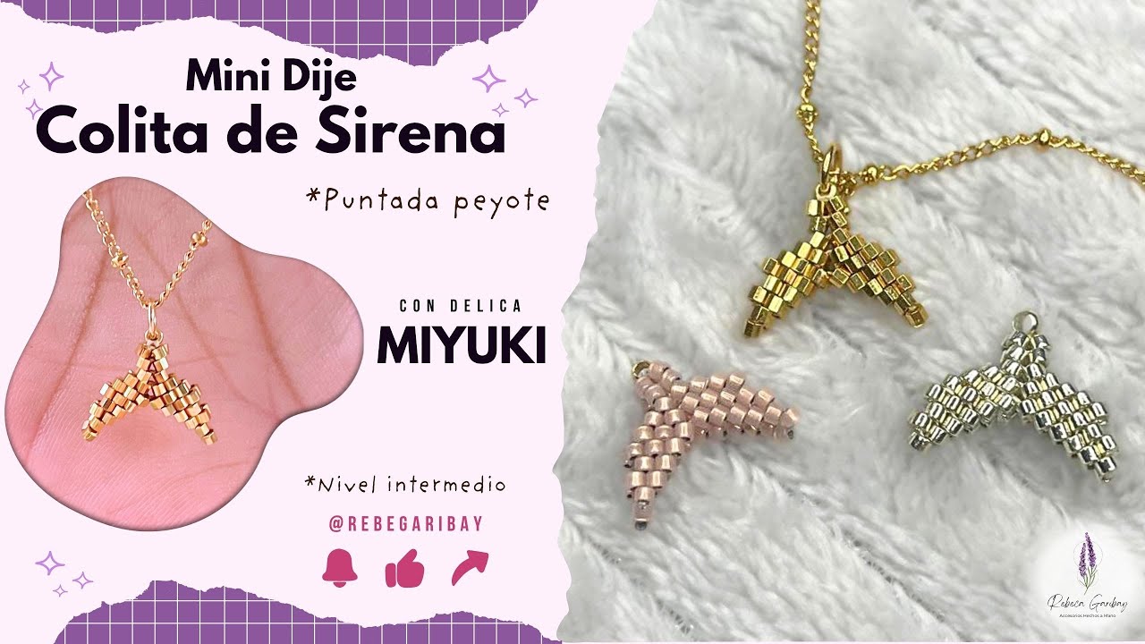 Cómo hacer Colita de Sirena,Delicas Miyuki ✨ Nivel Intermedio, Mermaid’s Tail Miyuki, Puntada Peyote