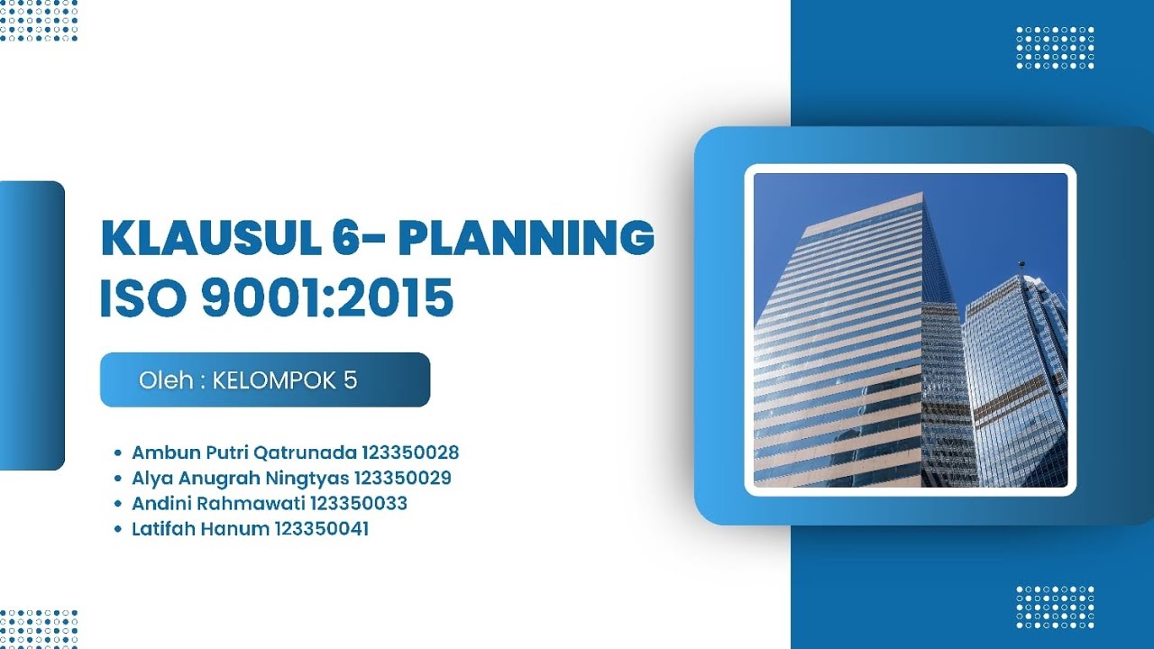 KLAUSUL 6 - PLANNING ISO 9001:2015 || MANAJEMEN MUTU RA