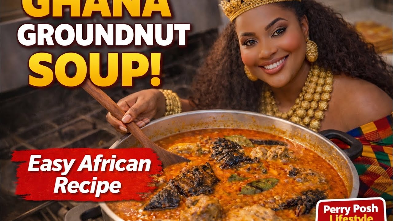 How to Cook Ghana Groundnut Soup | Easy African Recipe PerryPosh Lifestyle