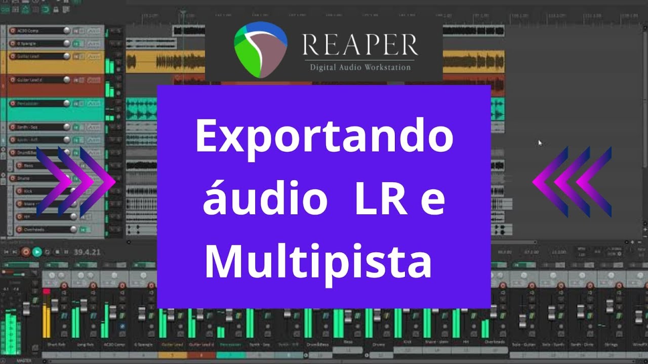 EXPORTANDO ÁUDIO no REAPER (LR e MULTIPISTA)