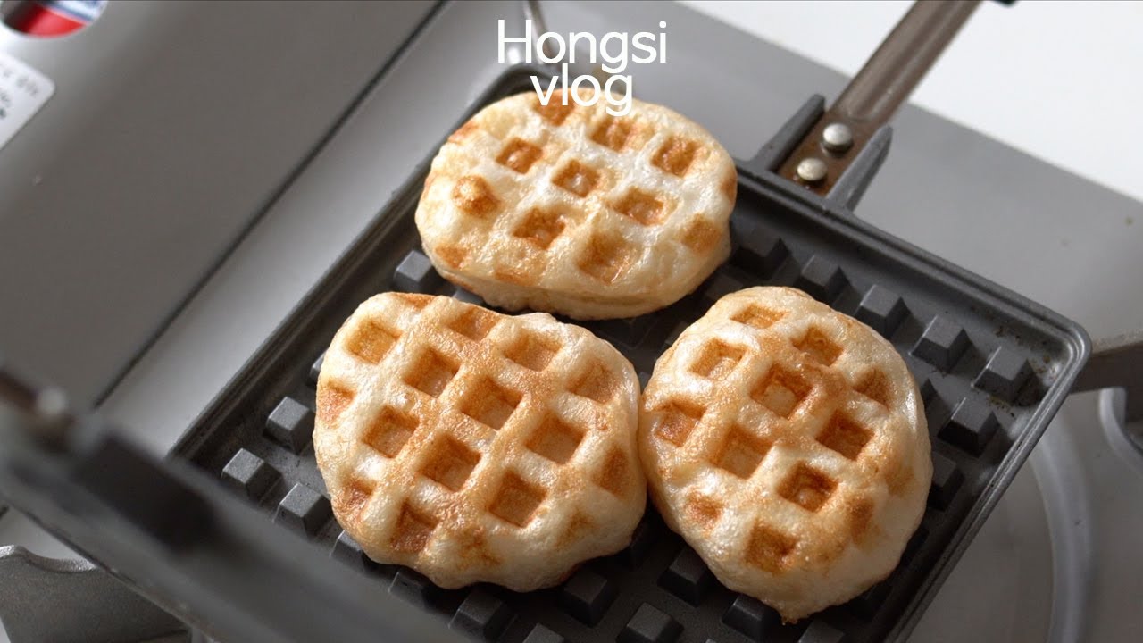 (ENG) 별책부록🧇와플팬에 진심인 편, 와플팬 뽕뽑기(닭가슴살,김밥전,꿀떡,어묵,육포,쫀드기,막창)