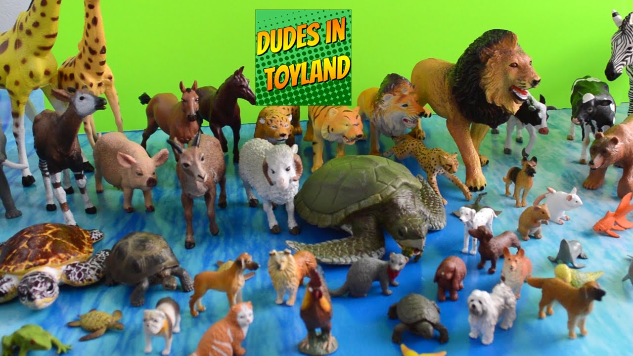 Farm animal toys collection, zoo animals for children & toddlers toy videos