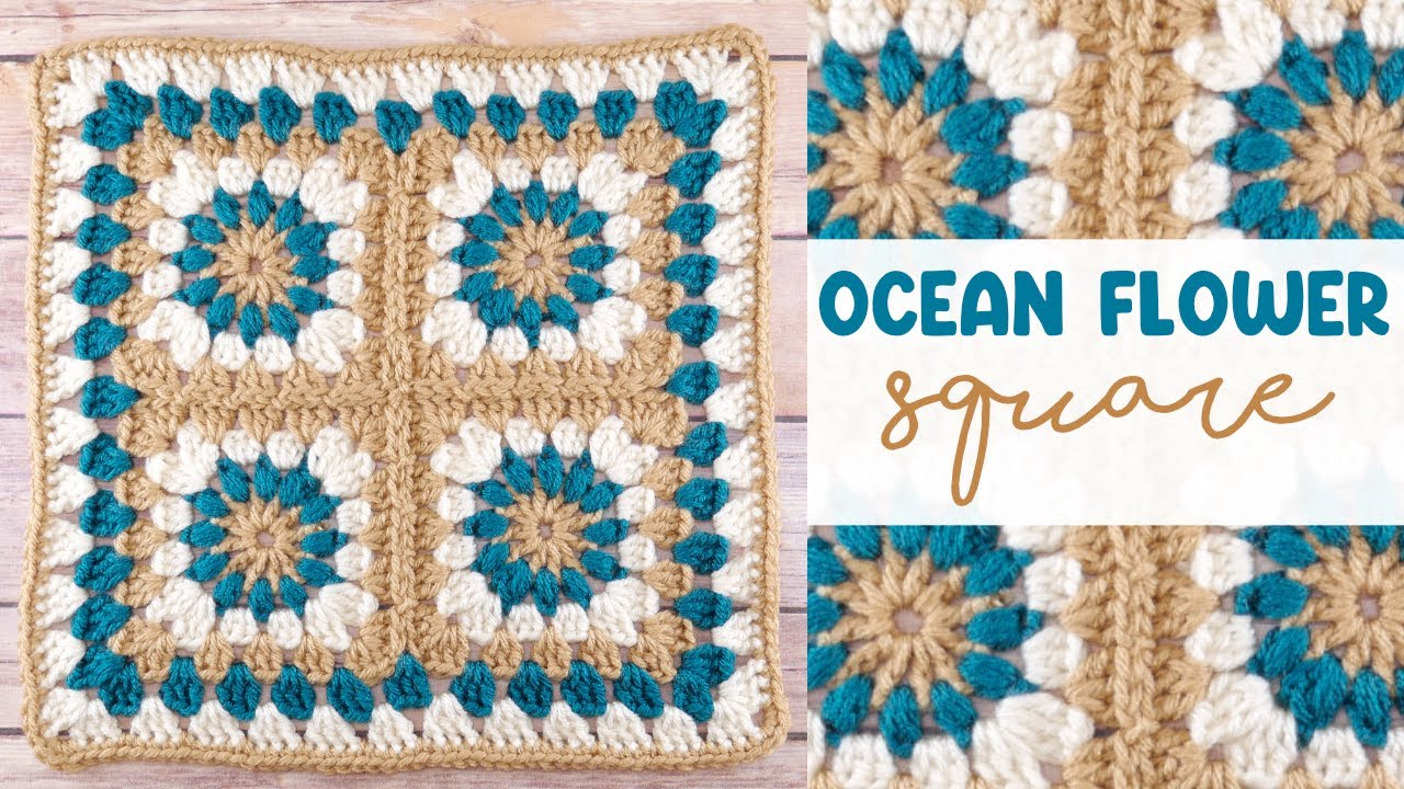 Ocean Flower Crochet Square (Gorgeous GRANNY SQUARE)