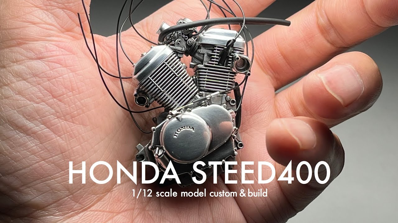 HONDA STEED400 エンジン製作【アオシマ 1/12】プラモデル製作  Scale Model Custom