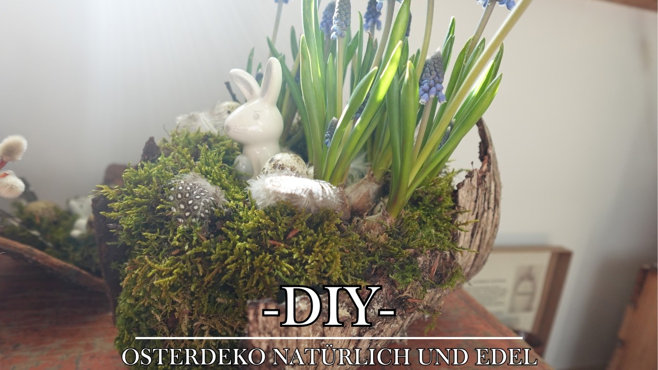 Osterdeko mit Baumrinde 🌷🐇 Natürlicher Blumentopf aus Rinde | DIY Frühlingsdeko