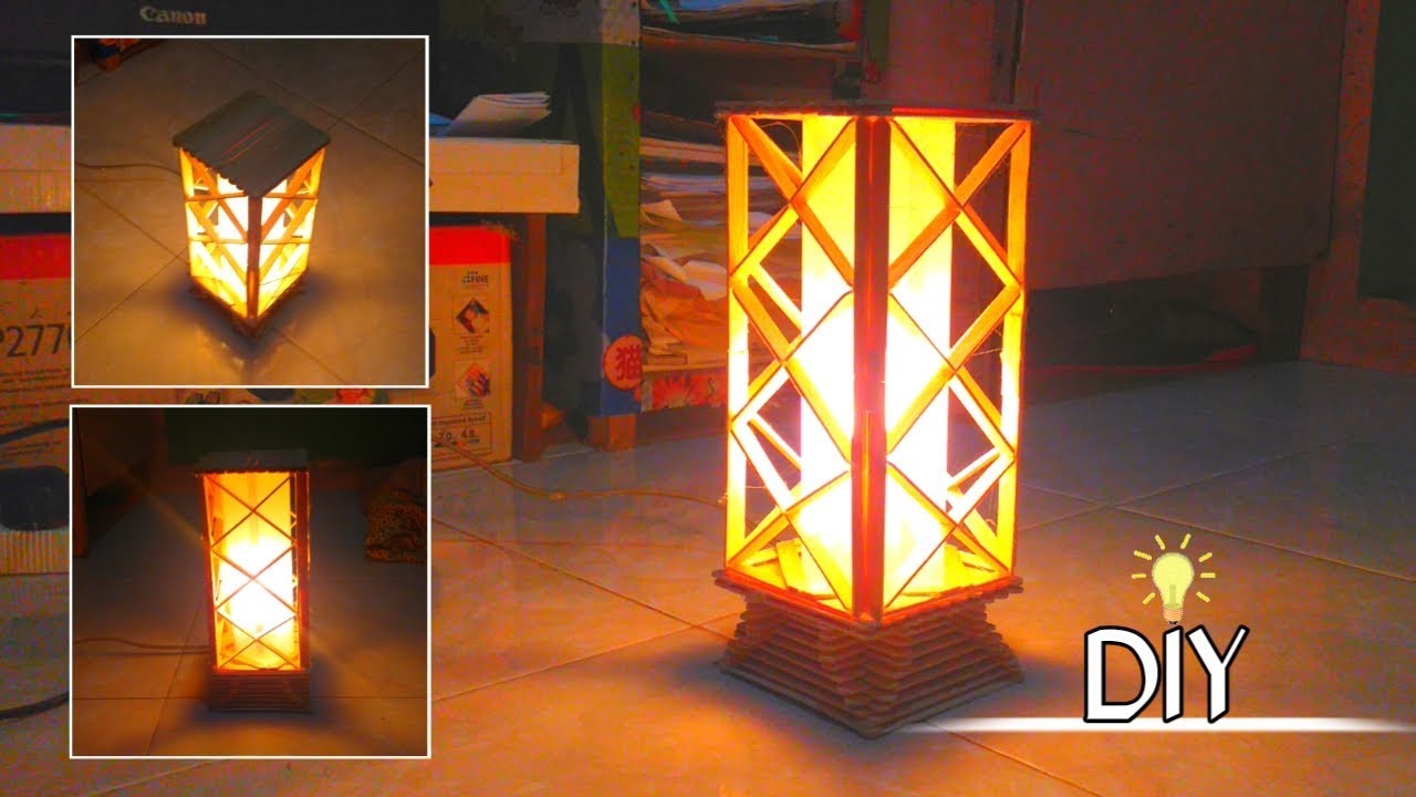 DIY Cara Buat Lampu Tidur Sederhana || Stik Es Krim