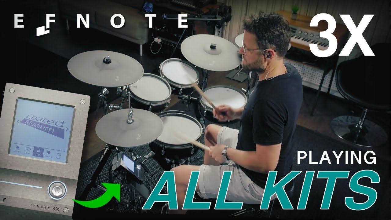 EFNOTE 3X electronic drum kit Playing ALL Kits sound demo BINGE drumming