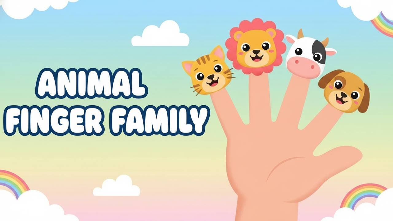 🐶🐱 Animal Finger Family Song 🐮🦁 | 🎵 Cute Nursery Rhymes for Kids 🎶 #FingerFamily #AnimalFingerFamily