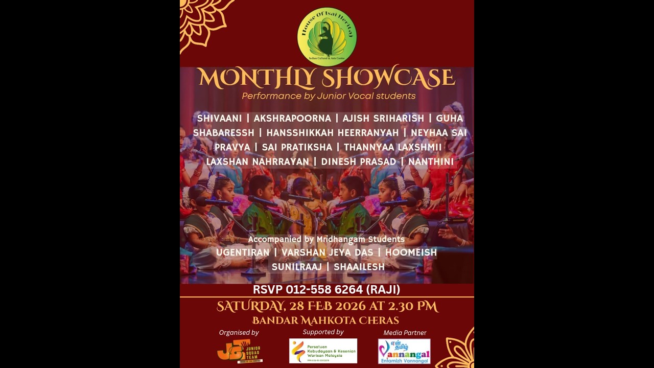 Monthly Showcase Performance By Junior Vocal Students | House of Isai Heritaj