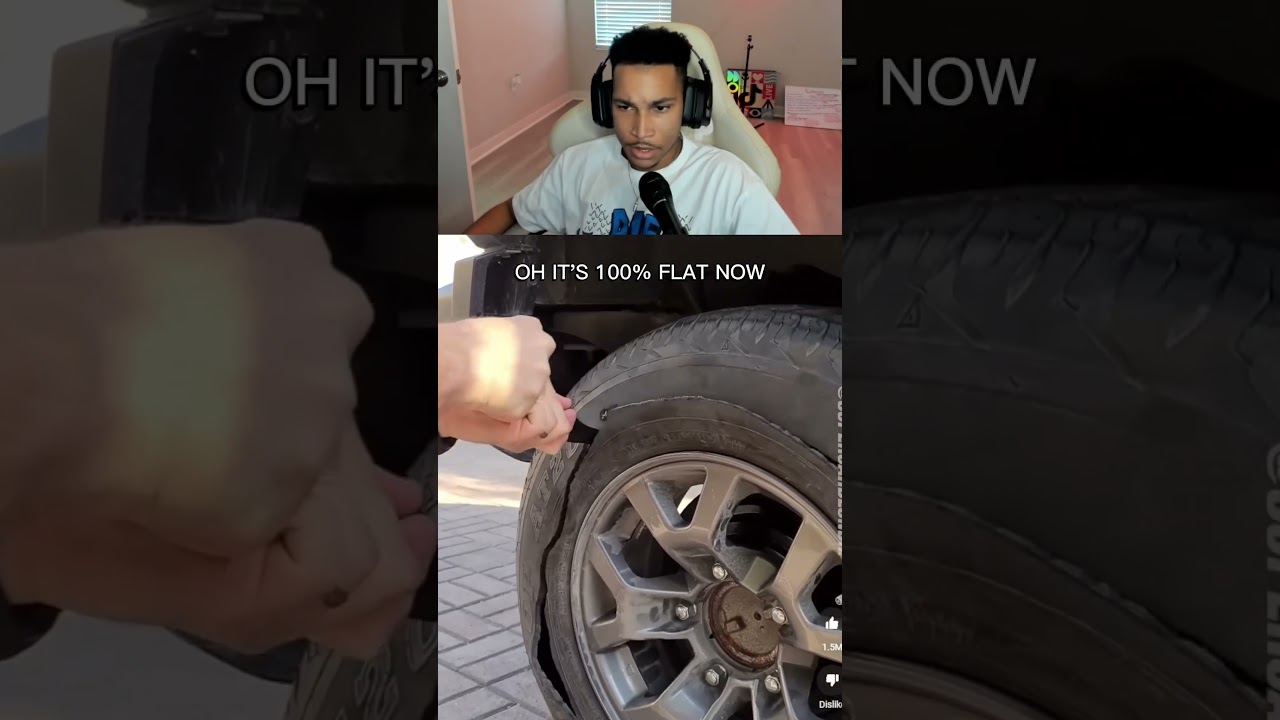 He Replaced a Tire Using 100 Rolls of Duct Tape 🤣 